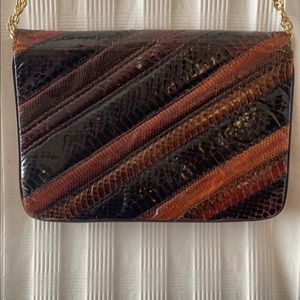Vintage Vegan Leather Brown Purse/Clutch